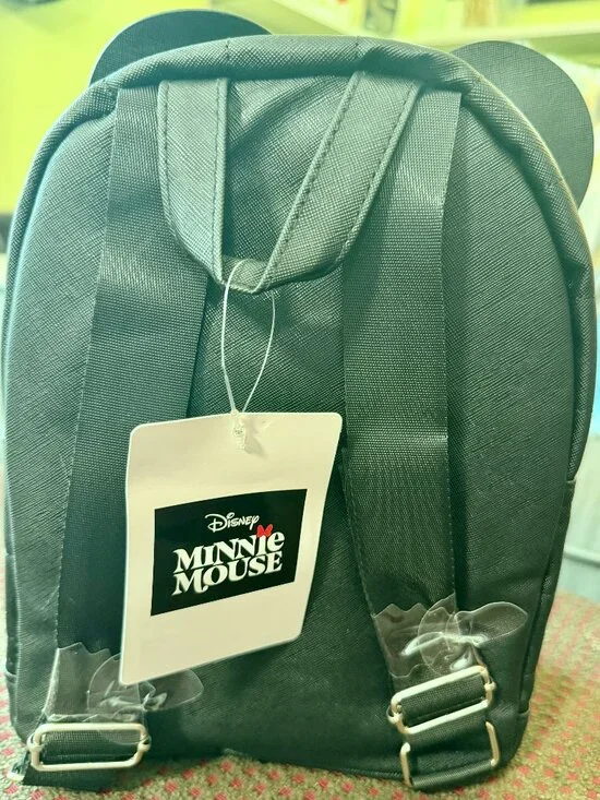 Disney Minnie Mouse Mini Backpack Black Quilted Ears Bow NWT - Picture 11 of 14